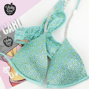 Mint Lime Full Scatter Bikini Fitness Bikini Suit